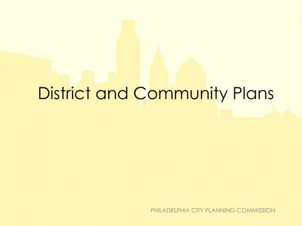 District and Community Plans