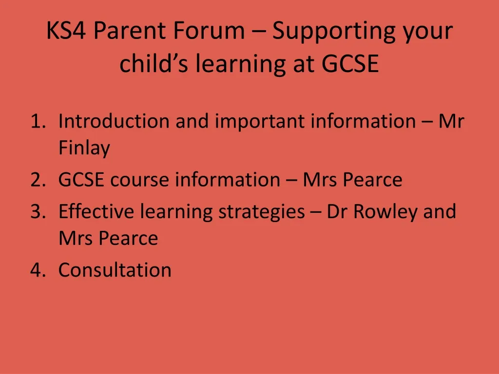 ks4 parent forum supporting your child s learning at gcse