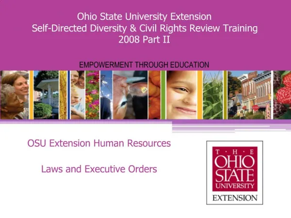 Ohio State University Extension Self-Directed Diversity Civil Rights Review Training 2008 Part II