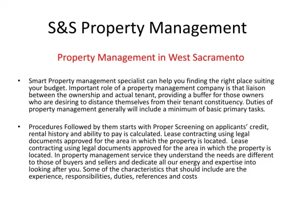 Property Management in west Sacramento