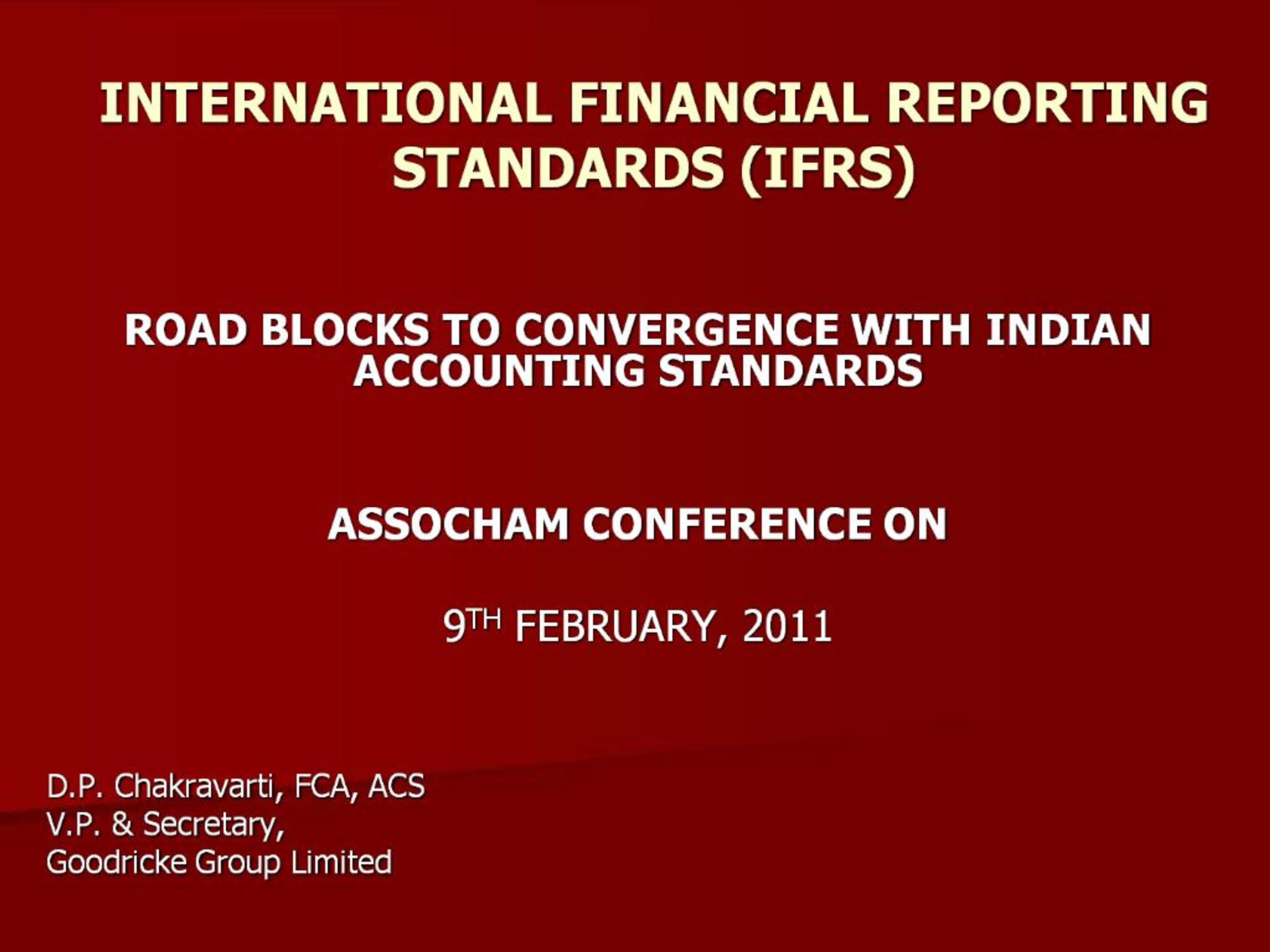 PPT - INTERNATIONAL FINANCIAL REPORTING STANDARDS IFRS PowerPoint ...