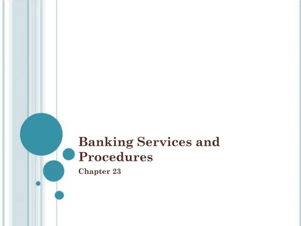 Banking Services and Procedures