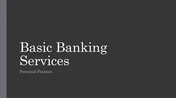 Basic Banking Services