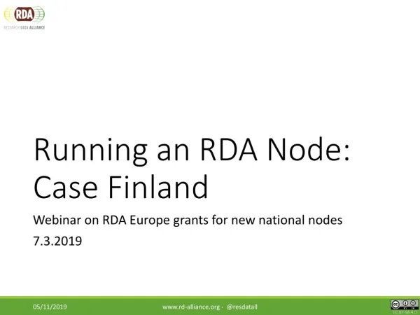 Running an RDA Node: Case Finland