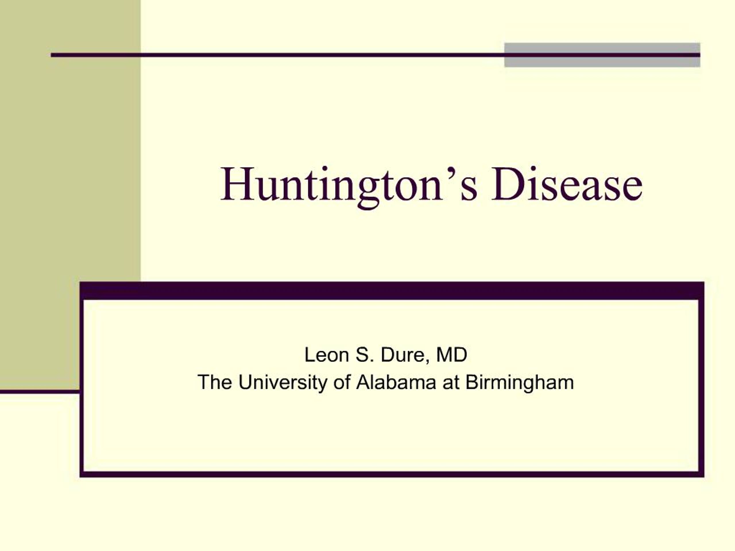 PPT - Huntington s Disease PowerPoint Presentation, free download - ID ...