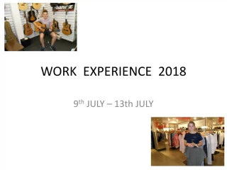 WORK EXPERIENCE 2018 - slide 1