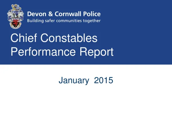 Chief Constables Performance Report
