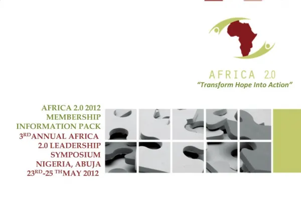 AFRICA 2.0 2012 MEMBERSHIP INFORMATION PACK