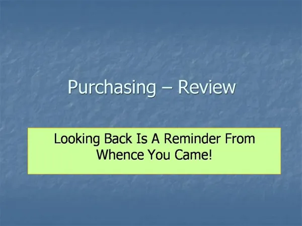 Purchasing Review