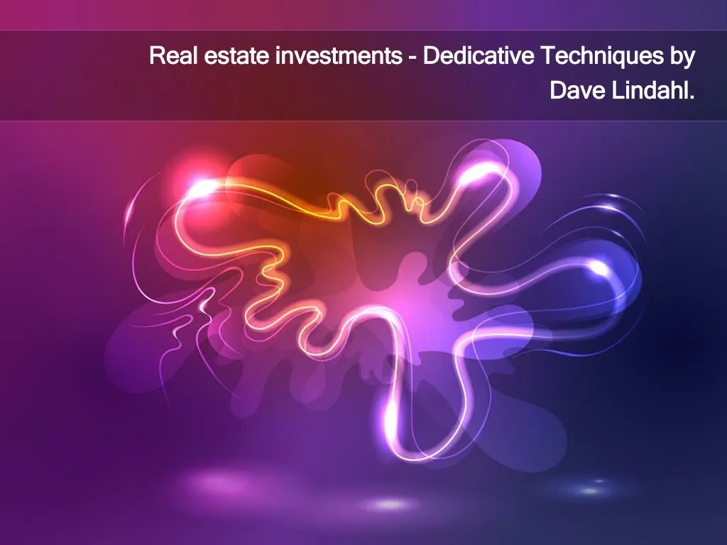 real estate investments dedicative techniques by dave lindahl