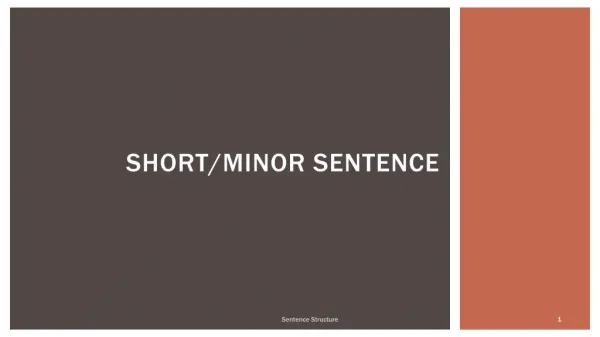 Short/Minor Sentence