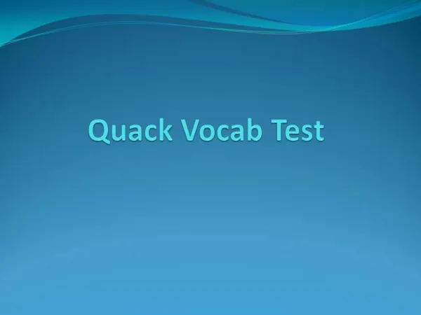 Quack Vocab Test