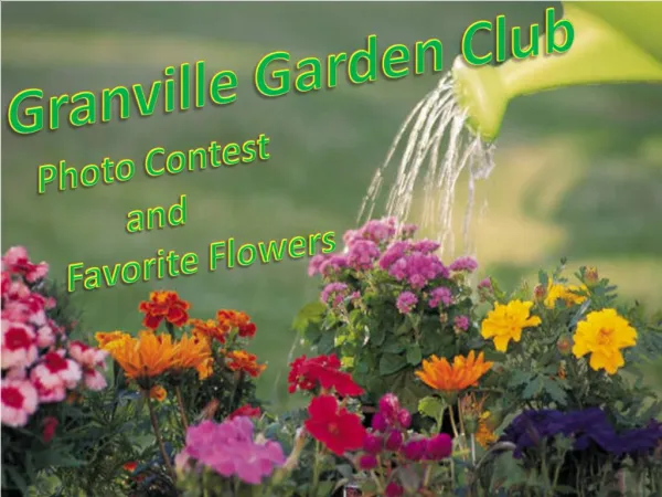 Granville Garden Club Photo Contest and Favorite Flowers