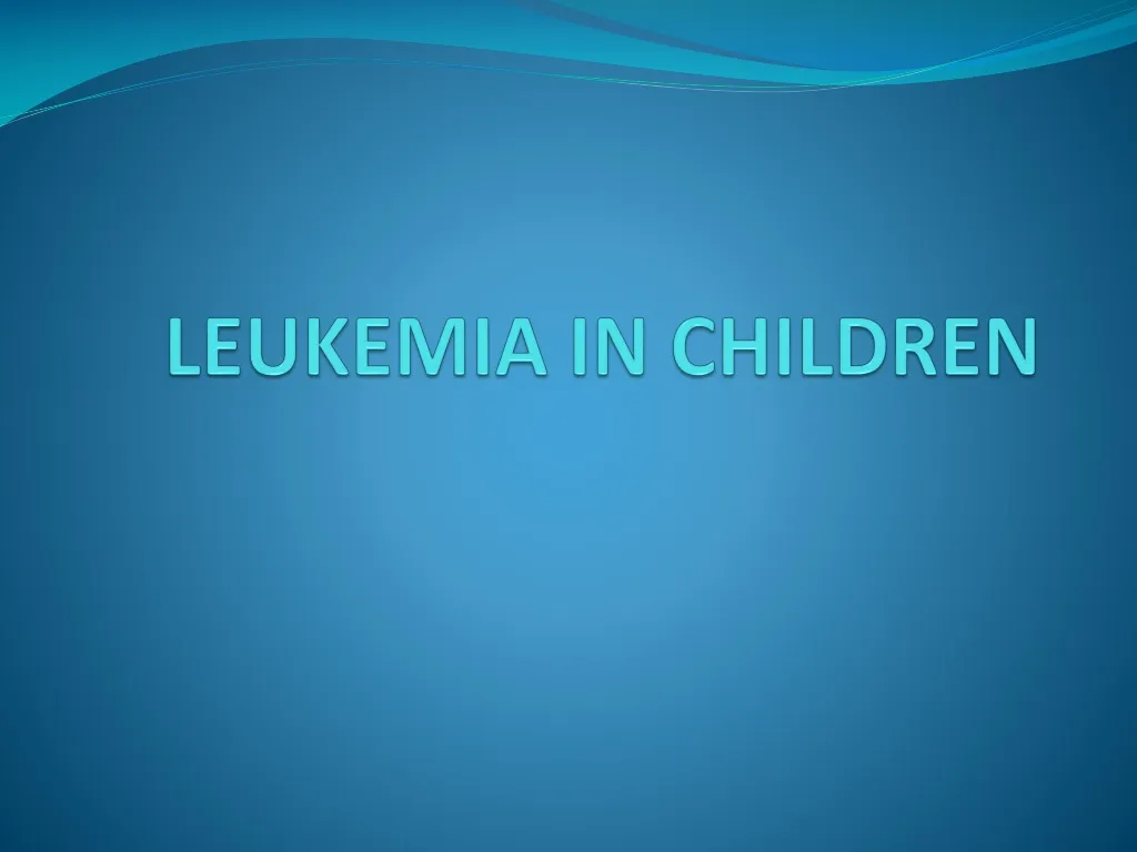 leukemia in children