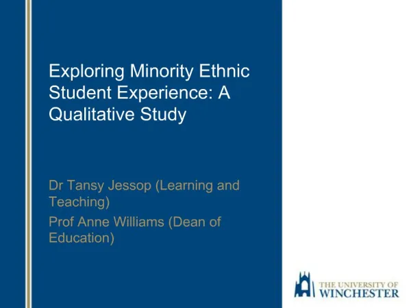 Exploring Minority Ethnic Student Experience: A Qualitative Study
