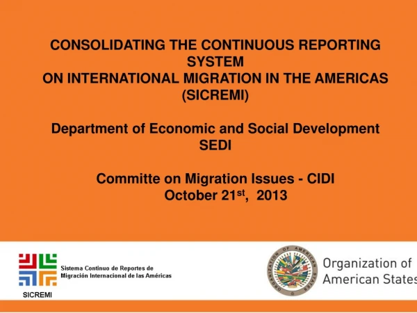 Continuous Reporting System on Internacional Migration in the Americas