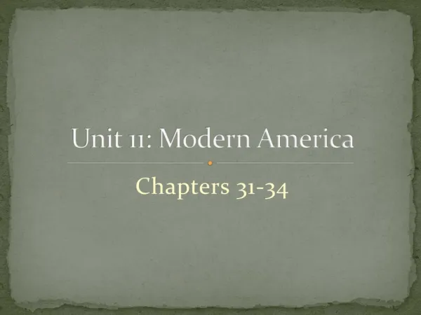 Unit 11: Modern America
