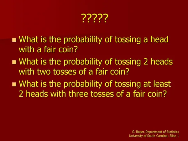 What is the probability of tossing a head with a fair coin What is the probability of tossing 2 heads with two tosses of