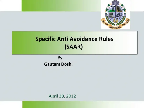 Specific Anti Avoidance Rules SAAR
