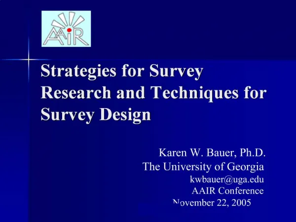 Strategies for Survey Research and Techniques for Survey Design