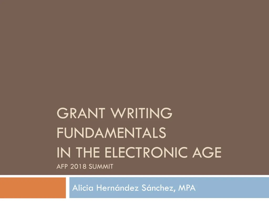 grant writing fundamentals in the electronic age afp 2018 summit