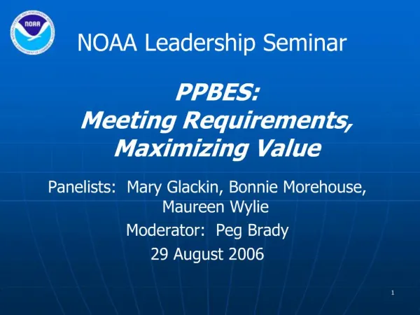 PPBES: Meeting Requirements, Maximizing Value
