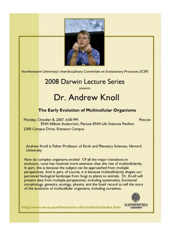 2008 Darwin Lecture Series presents