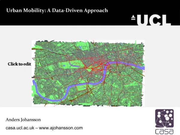 Urban Mobility: A Data-Driven Approach