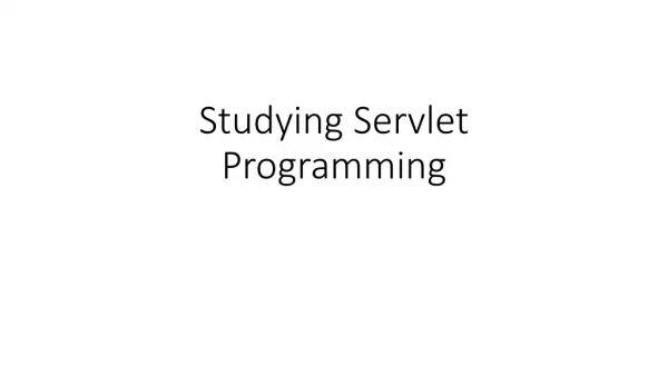 Studying Servlet Programming