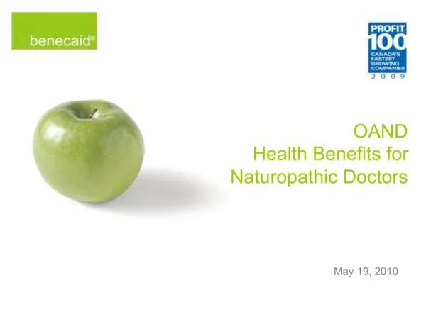 OAND Health Benefits for Naturopathic Doctors
