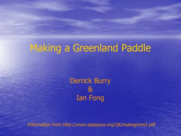 Making a Greenland Paddle