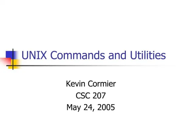 UNIX Commands and Utilities