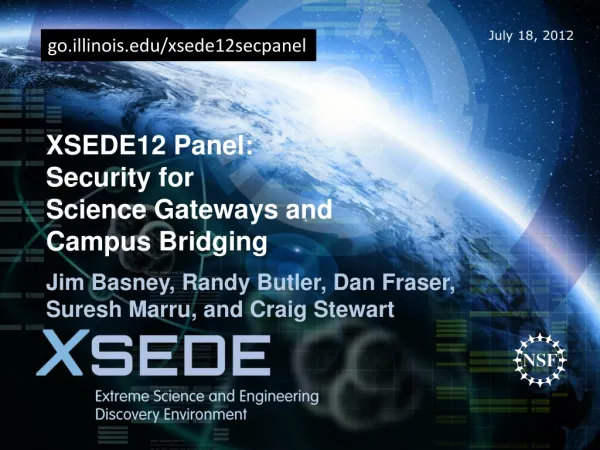 XSEDE12 Panel: Security for Science Gateways and Campus Bridging