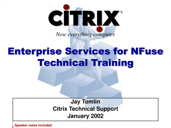 Enterprise Services for NFuse Technical Training