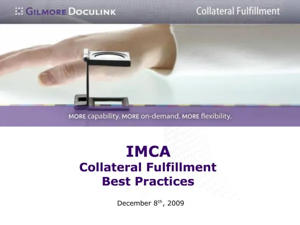 IMCA Collateral Fulfillment Best Practices