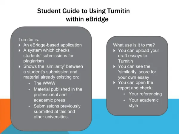 Student Guide to Using Turnitin within eBridge