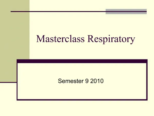 Masterclass Respiratory