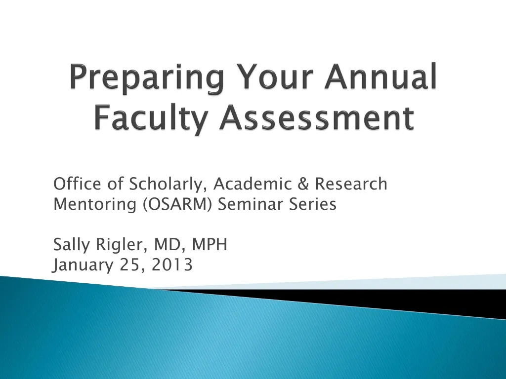 preparing your annual faculty assessment