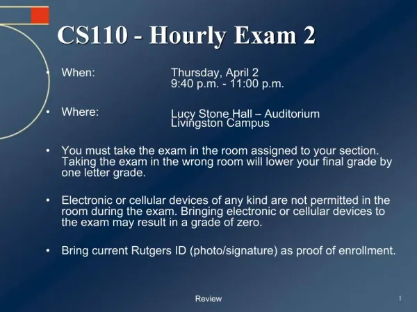 CS110 - Hourly Exam 2