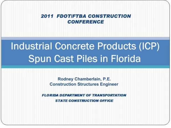 Industrial Concrete Products ICP Spun Cast Piles in Florida