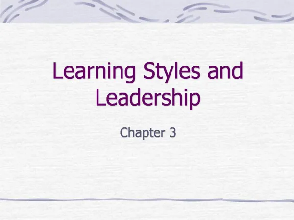 Learning Styles and Leadership