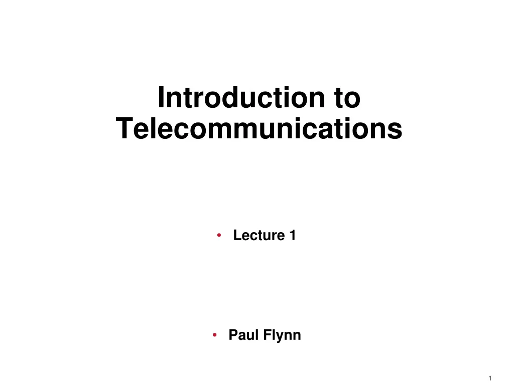 introduction to telecommunications