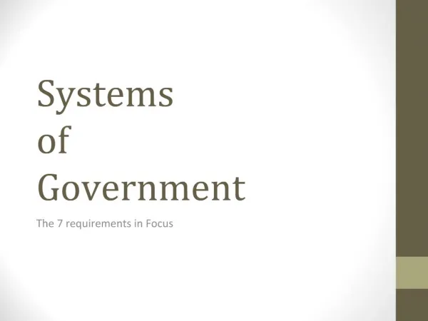 Systems of Government