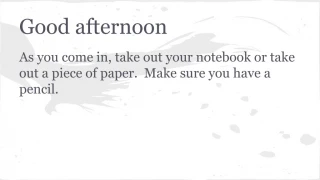 Good afternoon - slide 1