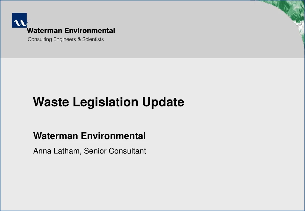 waste legislation update