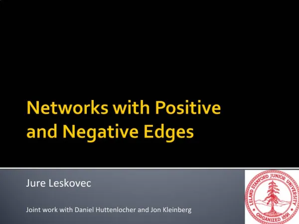 Networks with Positive and Negative Edges