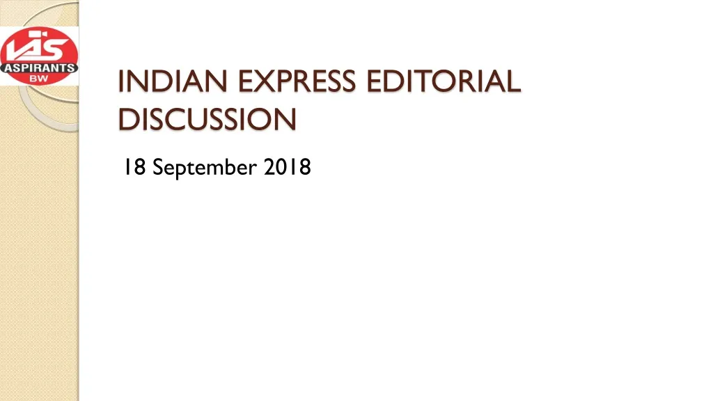 indian express editorial discussion