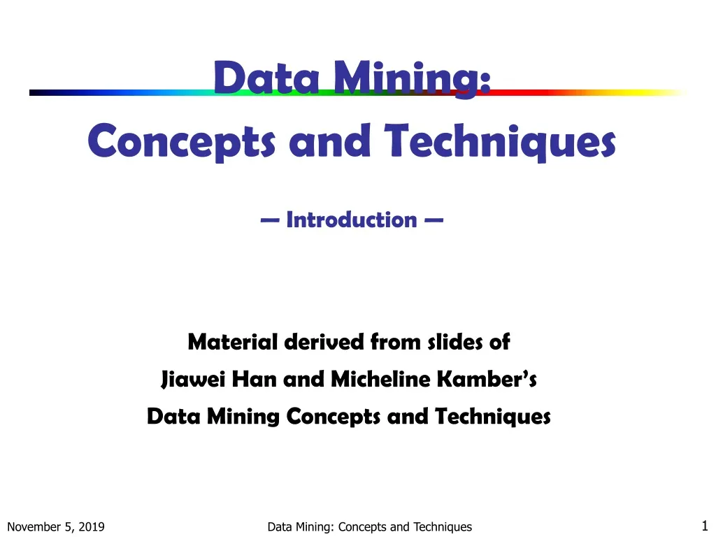 data mining concepts and techniques introduction