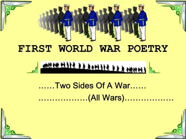 FIRST WORLD WAR POETRY
