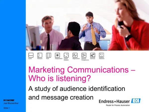 Marketing Communications Who is listening